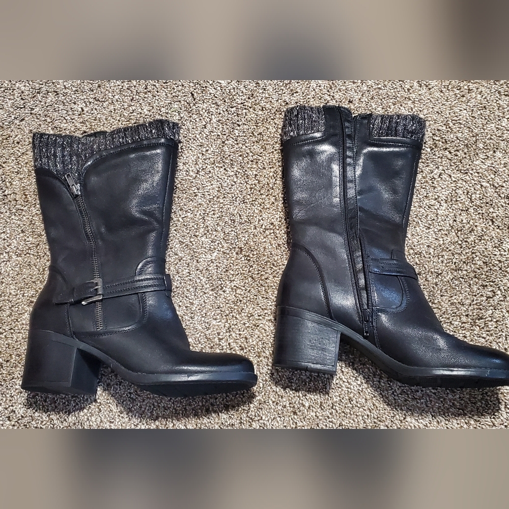 Black Leather Ankle Boots
